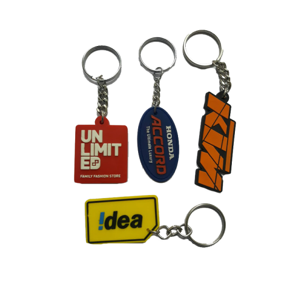 a set of four key chains with different colors