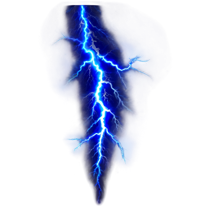 a lightning bolt on a white background