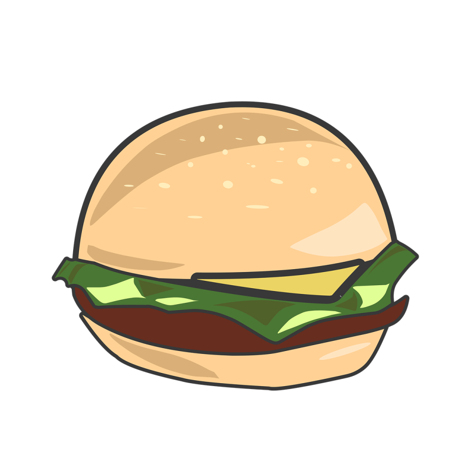 a hamburger on a white background