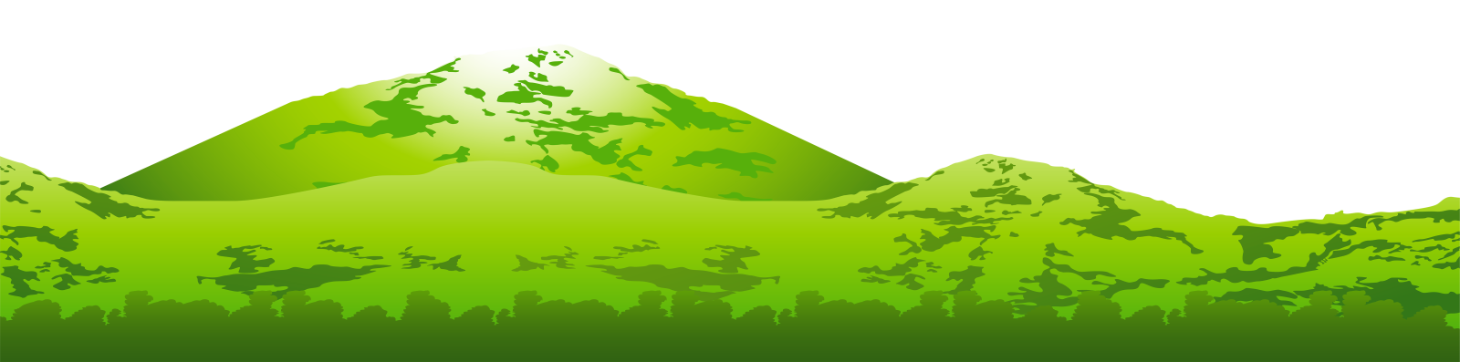 a green mountain with a white background