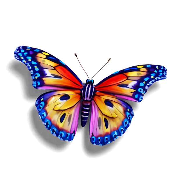 a colorful butterfly on a white background