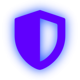 a purple shield icon on a white background