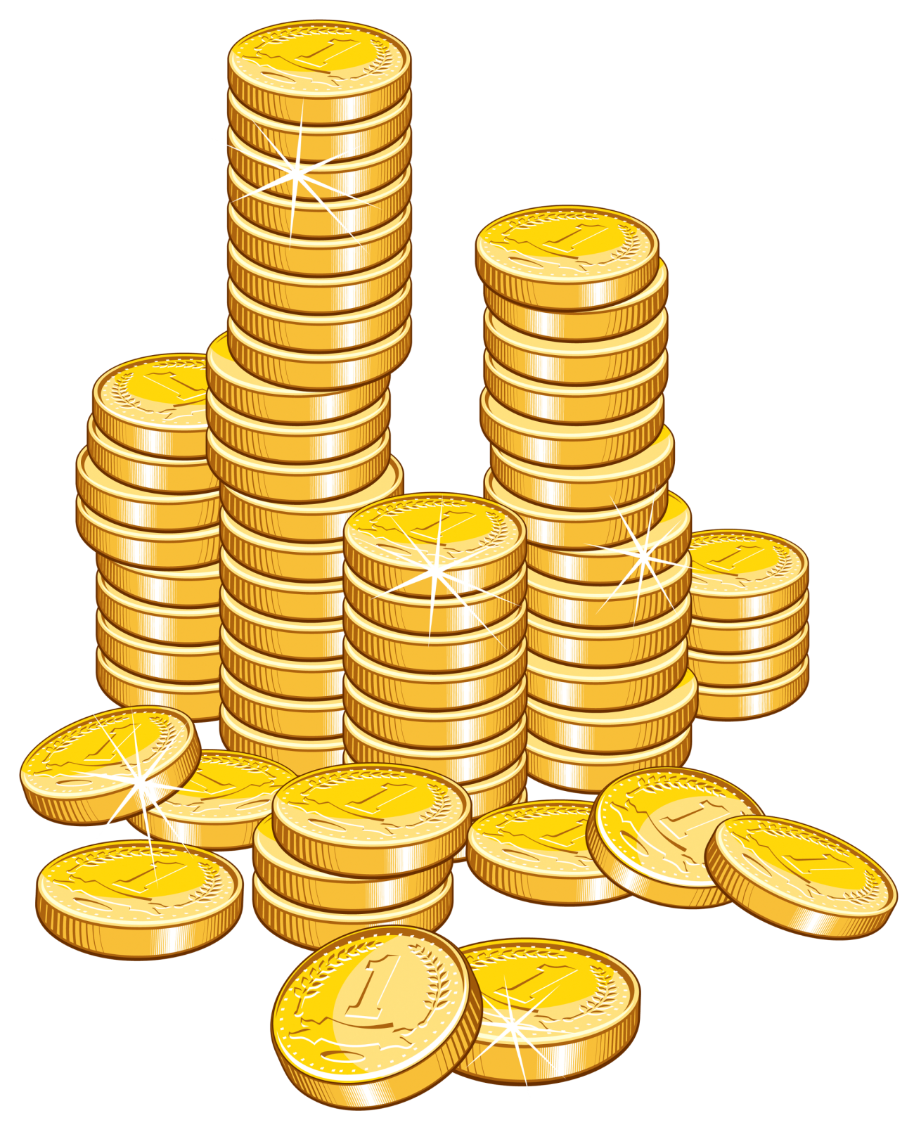 a pile of gold coins