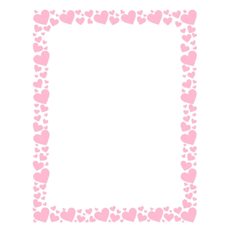 a pink frame with hearts on it