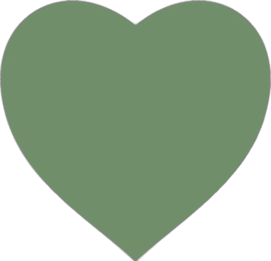 a green heart on a white background