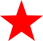 a red star with white background