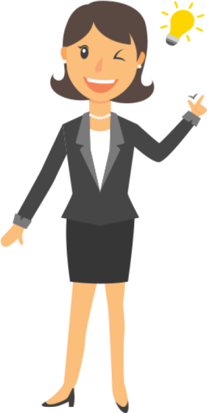 a woman with a light bulb in her hand