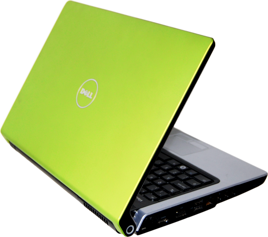 a green laptop computer