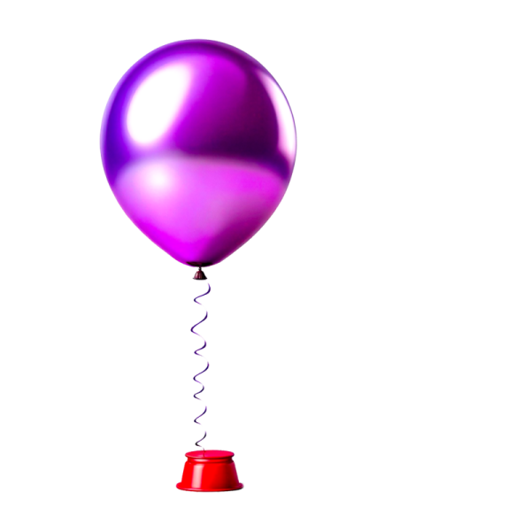 a purple balloon on a white background
