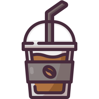 a coffee cup with a straw in it