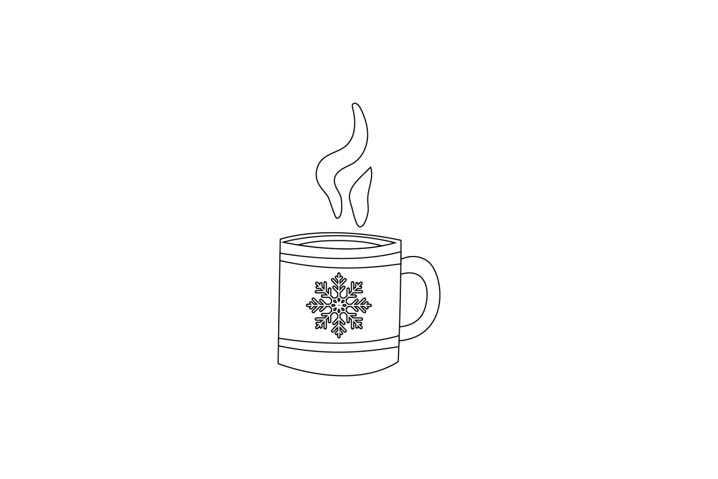 a coffee cup with a snowfl on it