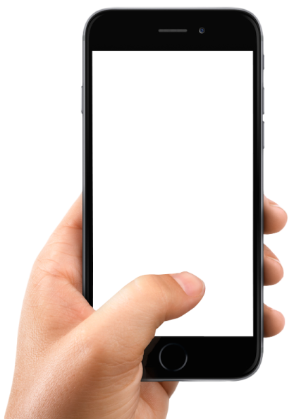 a hand holding an iphone with a white screen