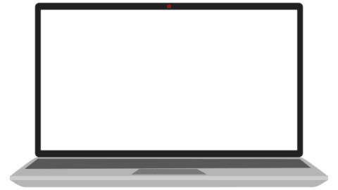 a laptop with a blank screen