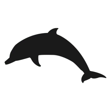 a silhouette of a dolphin
