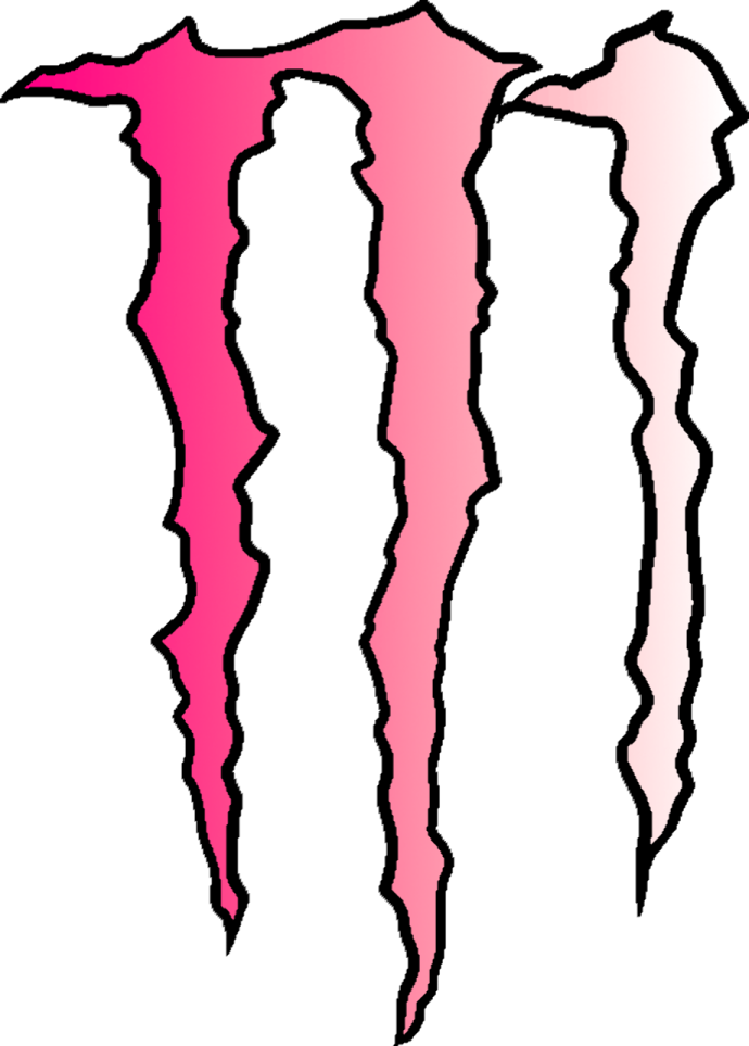 a pink monster logo