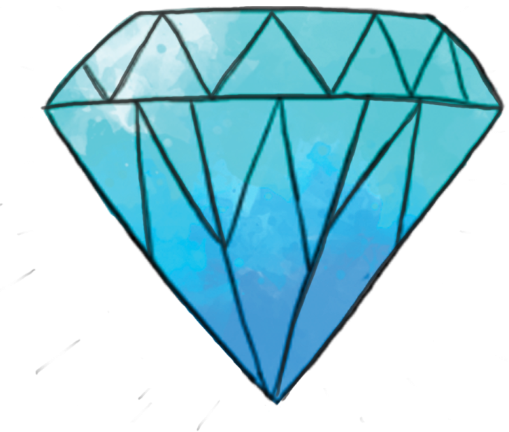 a blue diamond on a white background