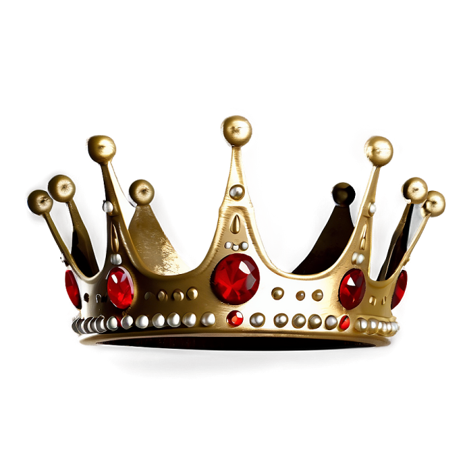a gold crown with red gems on it
