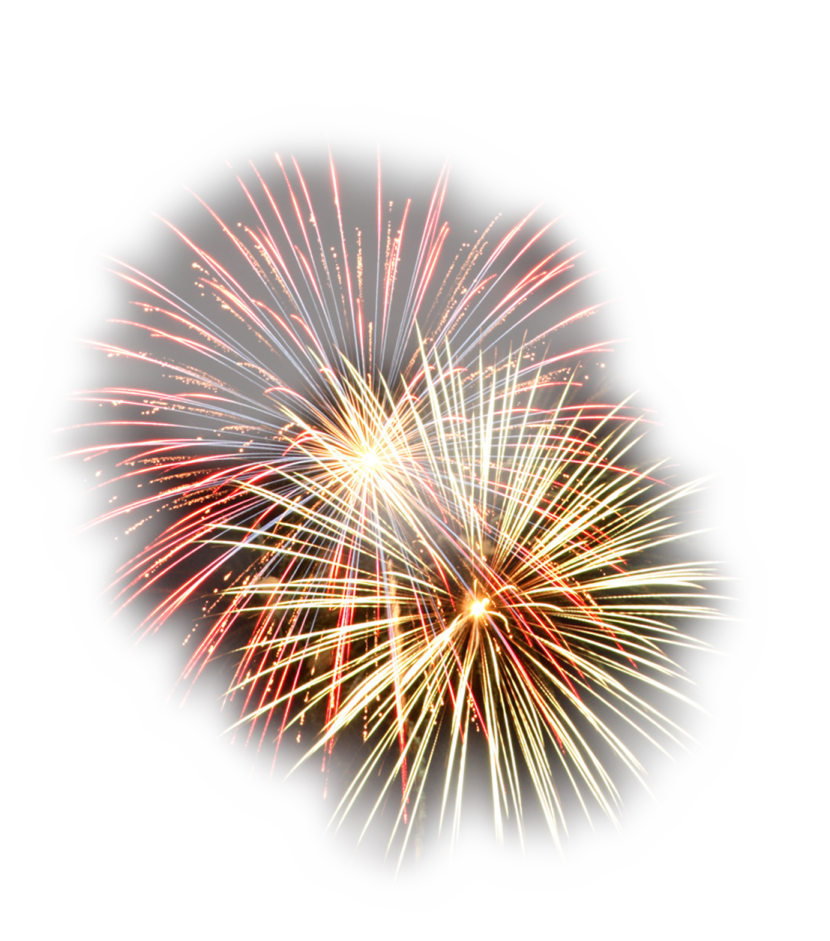 a colorful fireworks on a white background