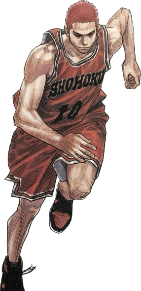 a drawing of a basketball player in the air