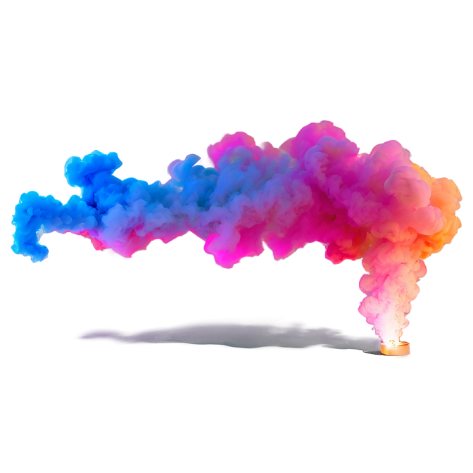 a colorful cloud of smoke on a white background