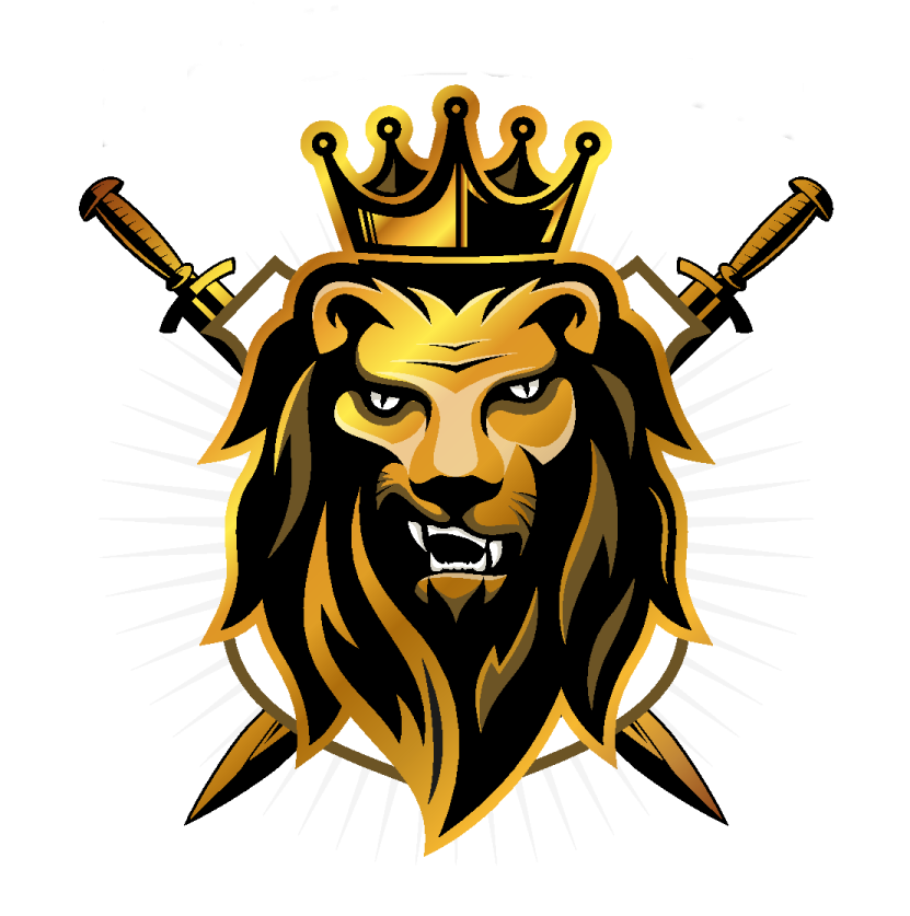 a lion with a crown on his head