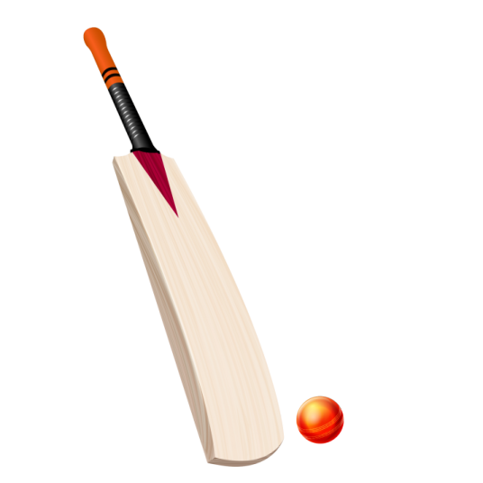 a cricket bat and ball