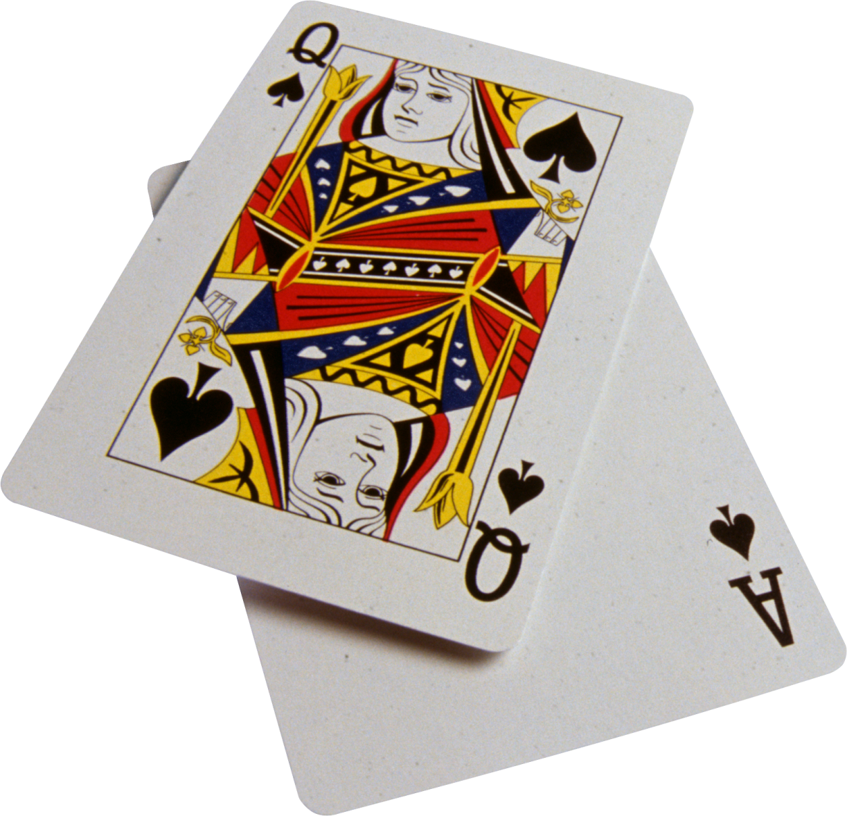 a pair of playing cards on a white background