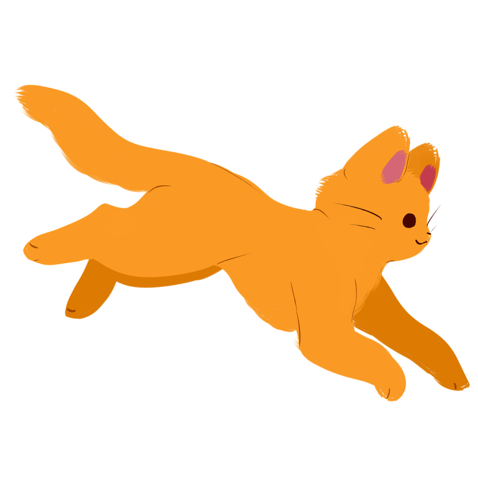 an orange cat is flying in the air
