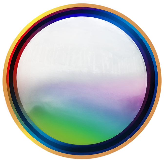 an abstract painting of a rainbow colored circle