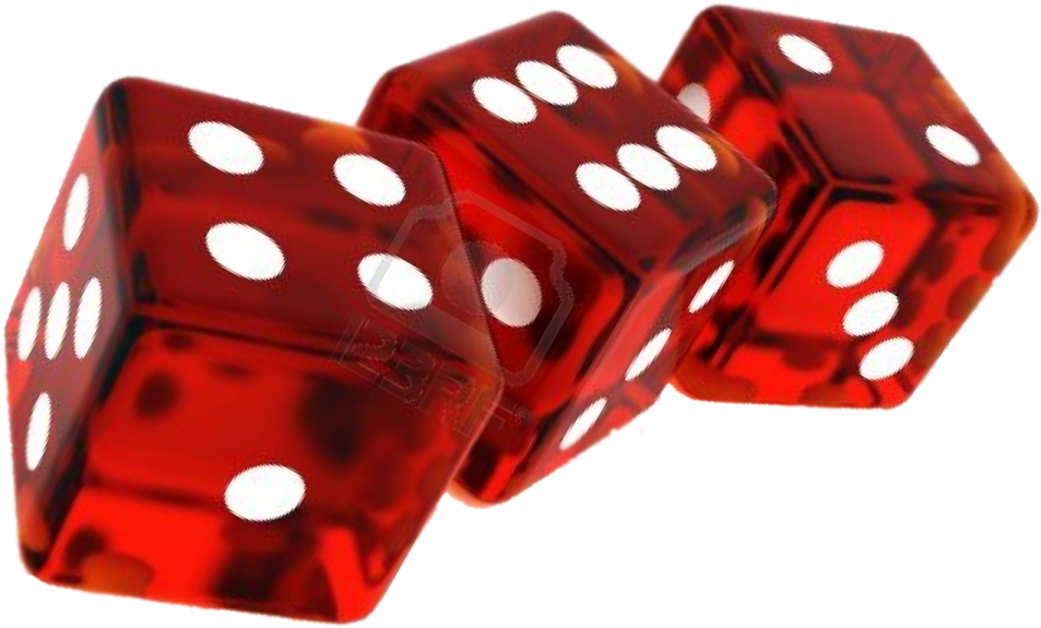 two red dice on a white background