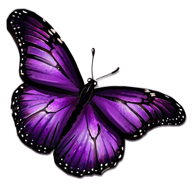 a purple butterfly on a white background