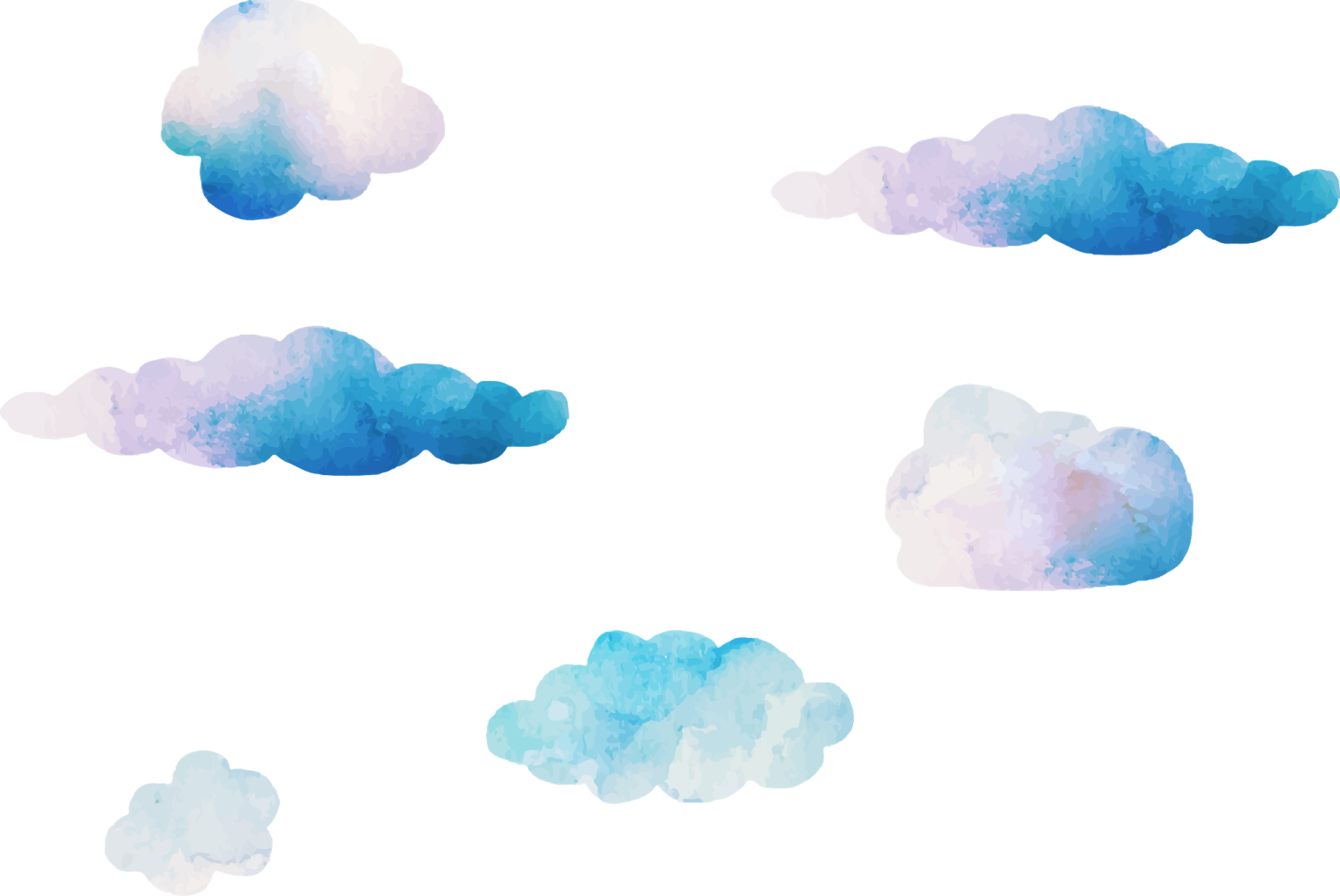 a set of watercolor clouds