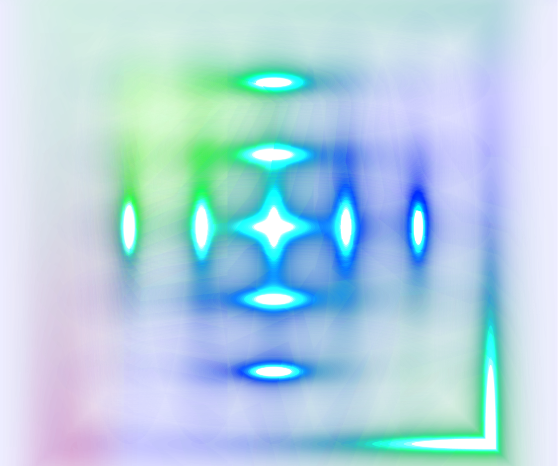 a blue and green square