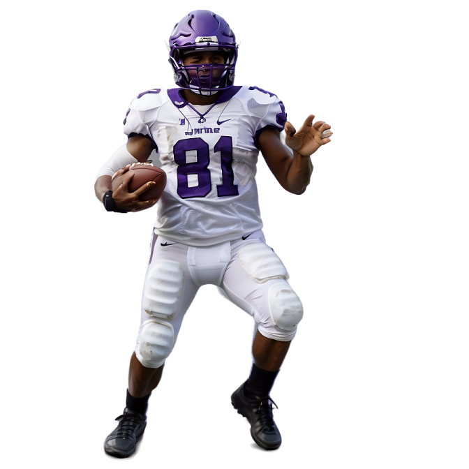 a man in a uniform holding a football ball
