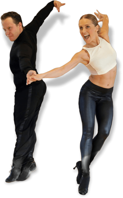 a man and woman are dancing together