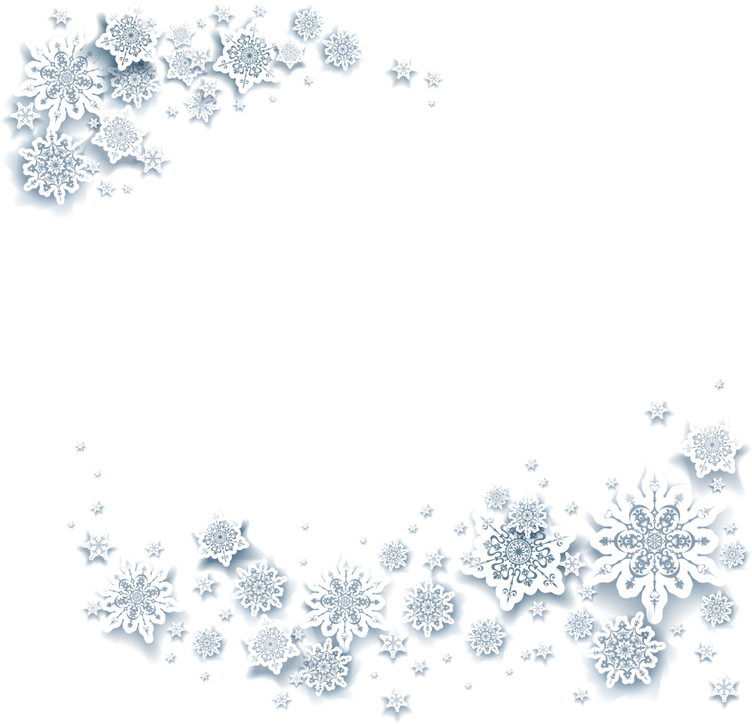 a white christmas background with snowflakes and stars