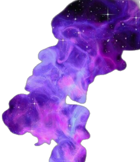 a purple cloud with stars in the background