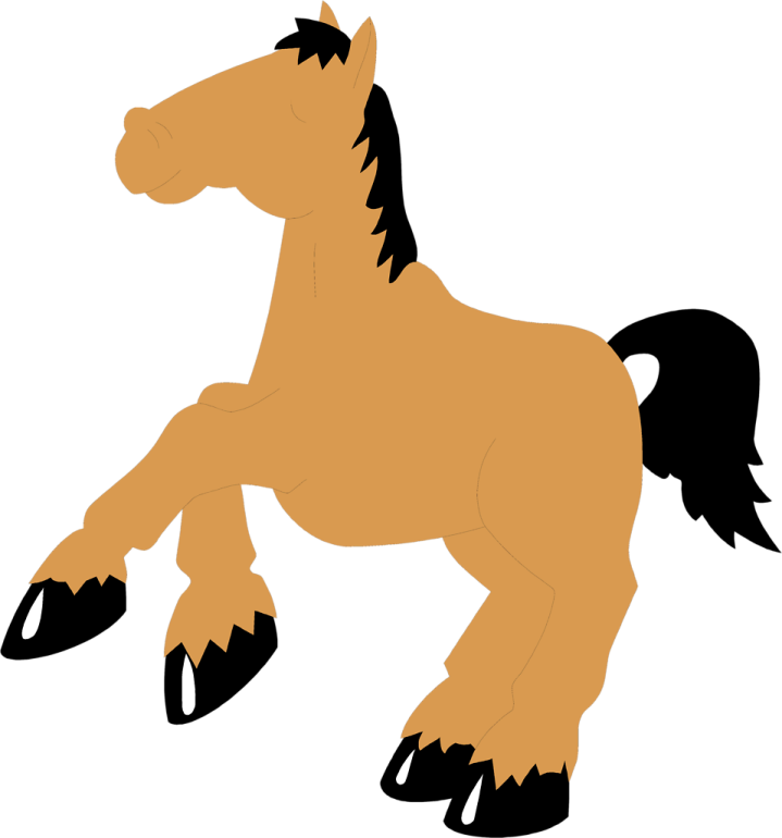 a brown horse standing on its hinds