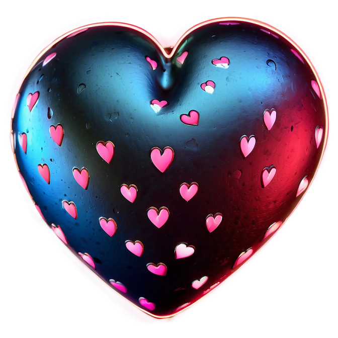a blue heart with pink hearts on it
