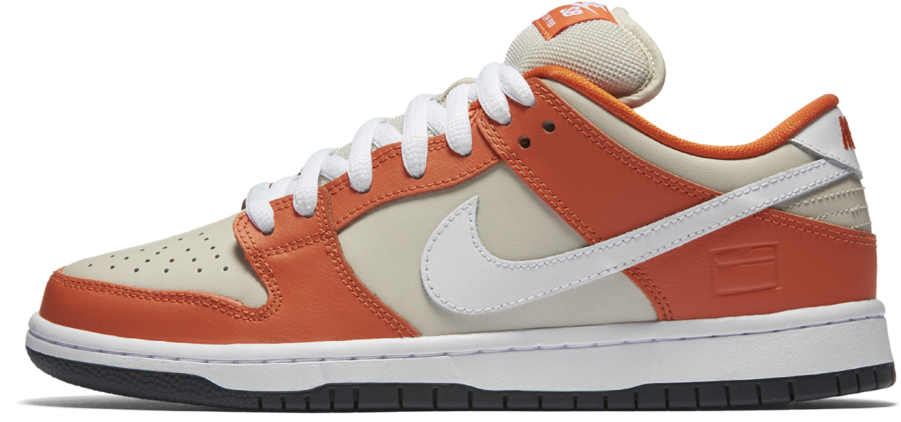 the nike air force is available in orange and white