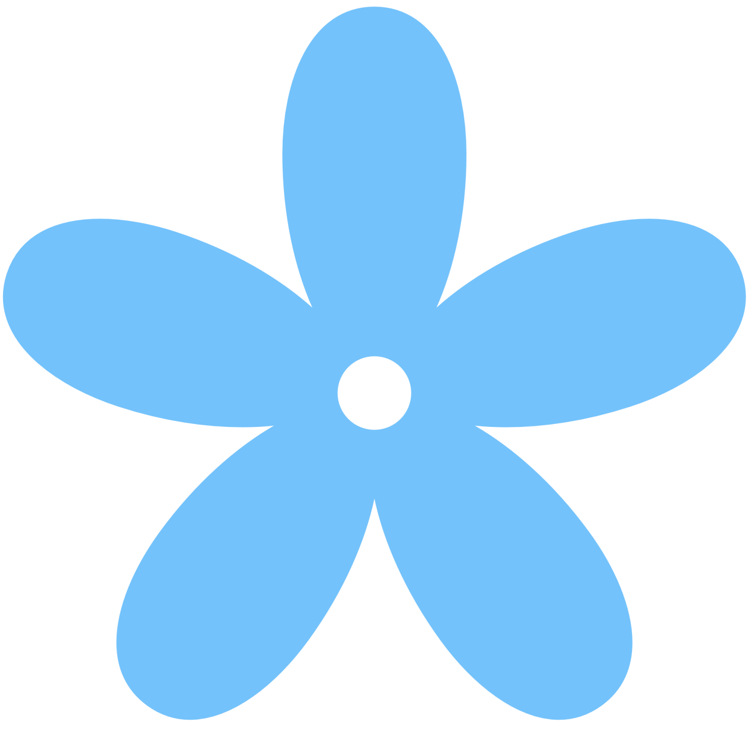 a blue flower on a white background
