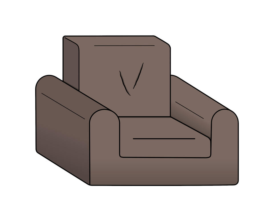 a brown chair on a white background
