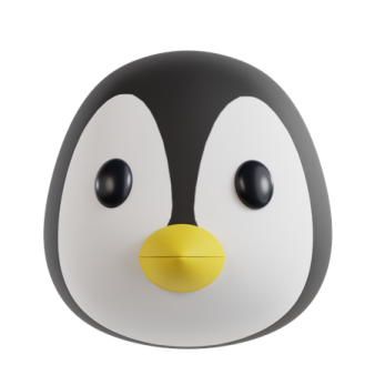 a black and white penguin with a yellow nose