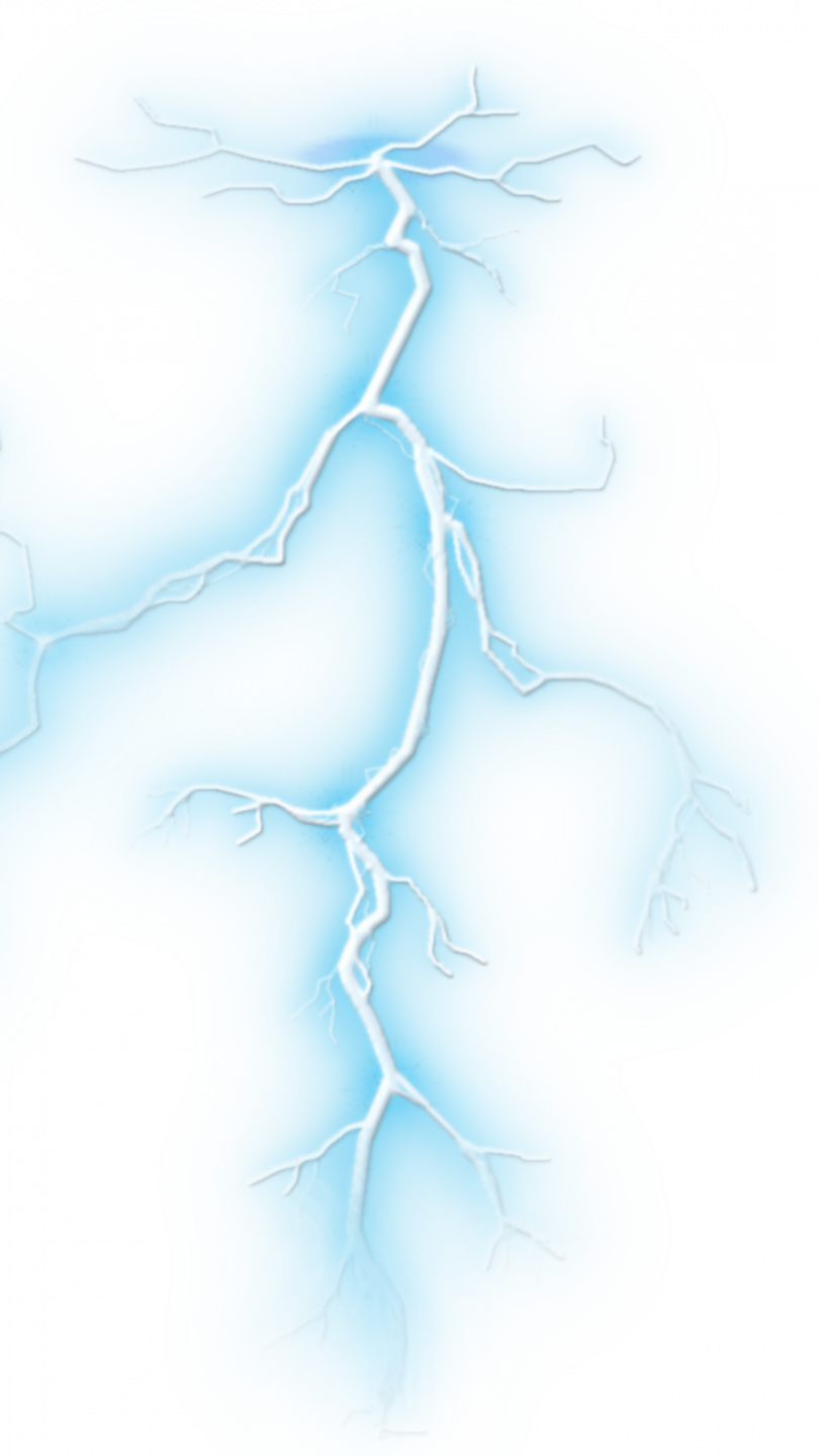 a blue lightning bolt in the sky