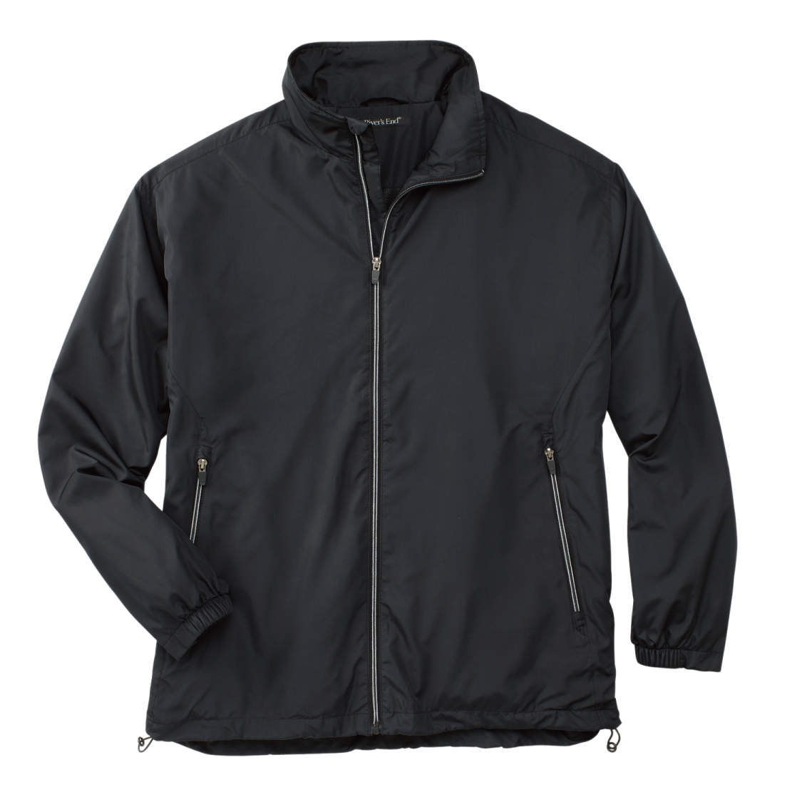 a black men's jacket with zippers and pockets