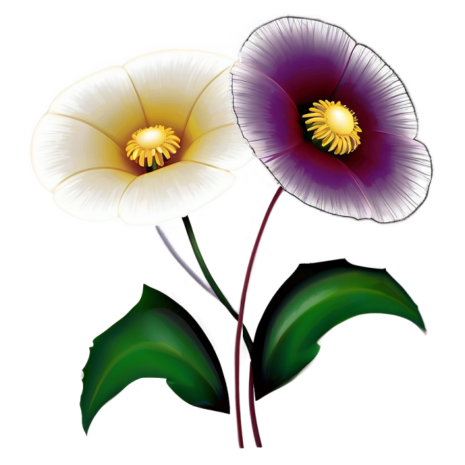two flowers on a white background