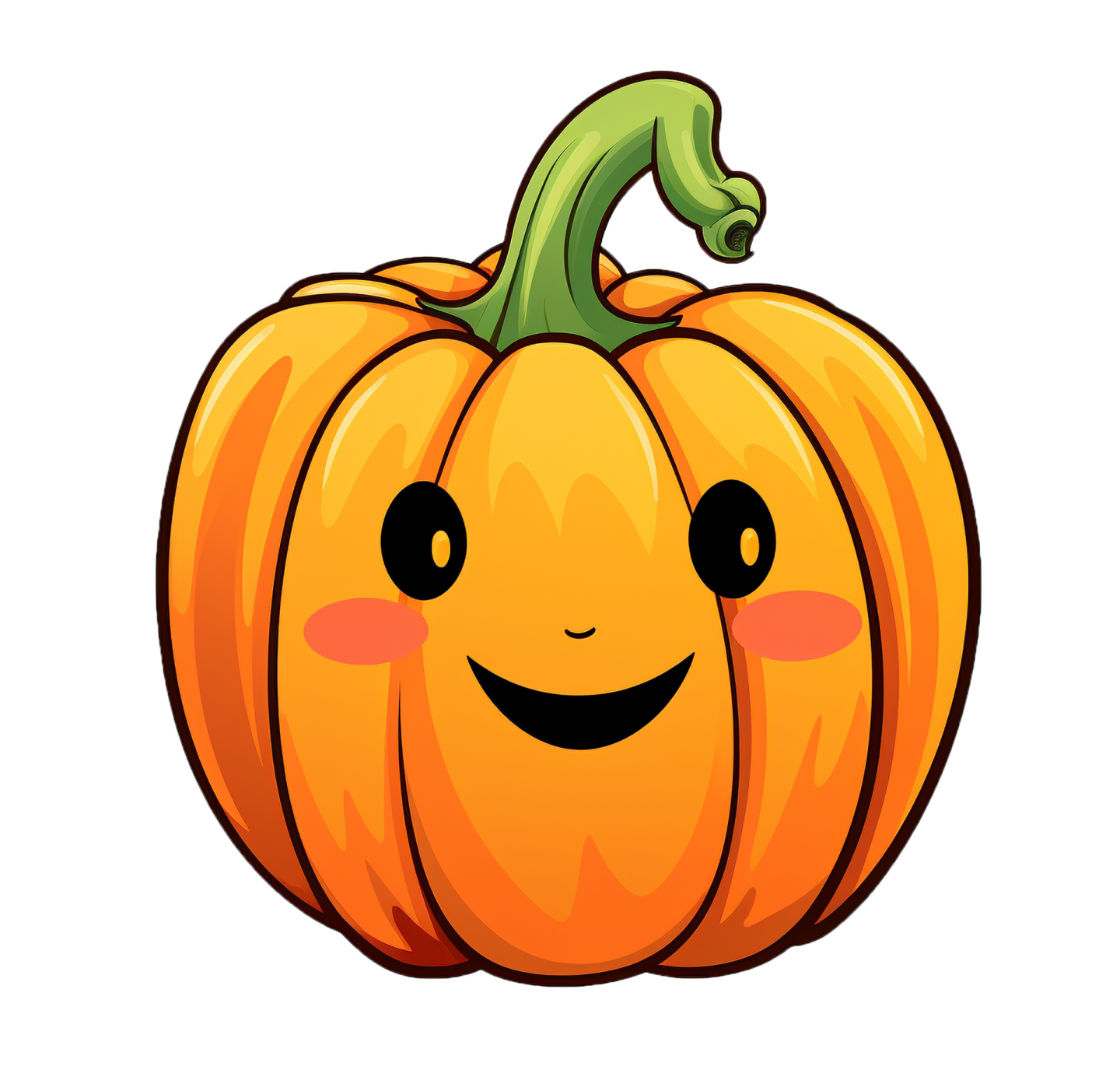 a cartoon pumpkin with a smiling face