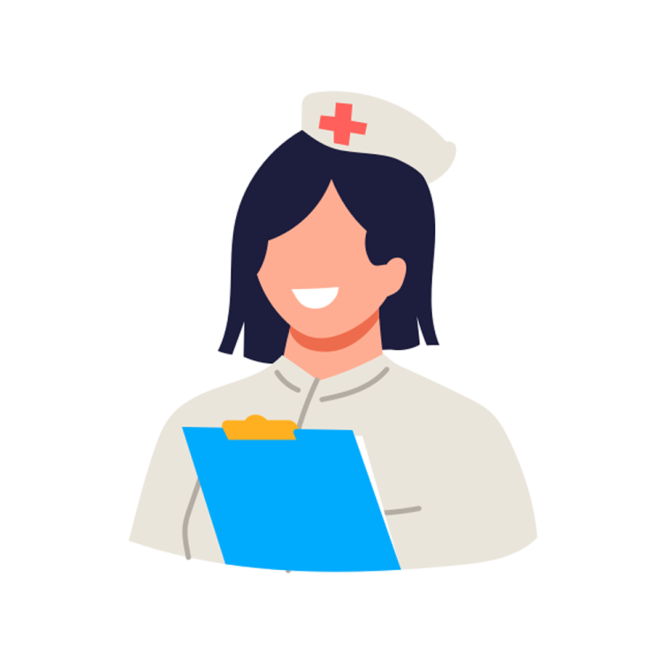 a nurse in uniform holding a clipboard