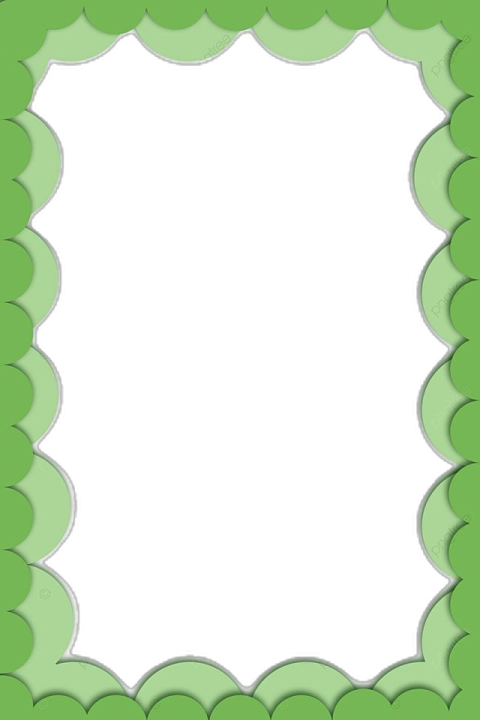 a green frame with a white background