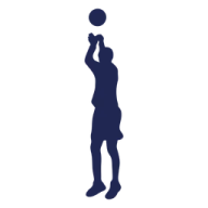 a silhouette of a basketball player shooting the ball